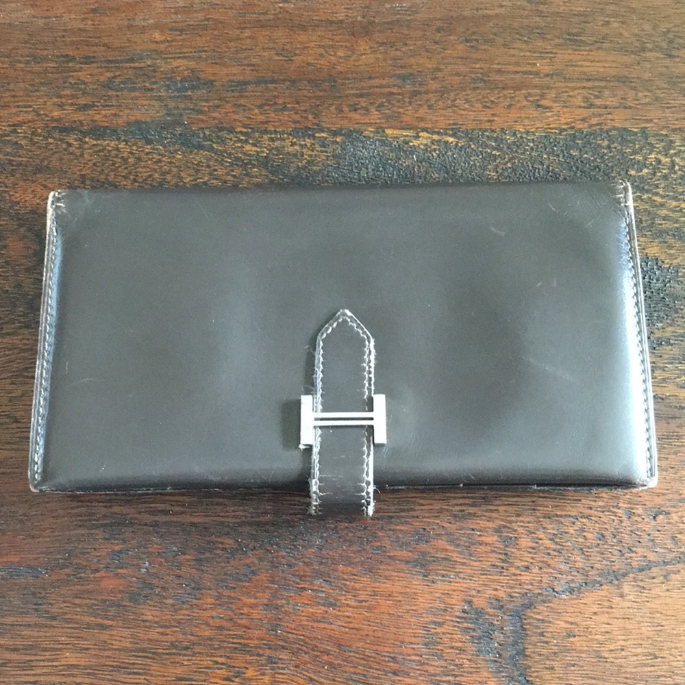 Hermès Bearn Classic Dark Chocolate Leather Wallet